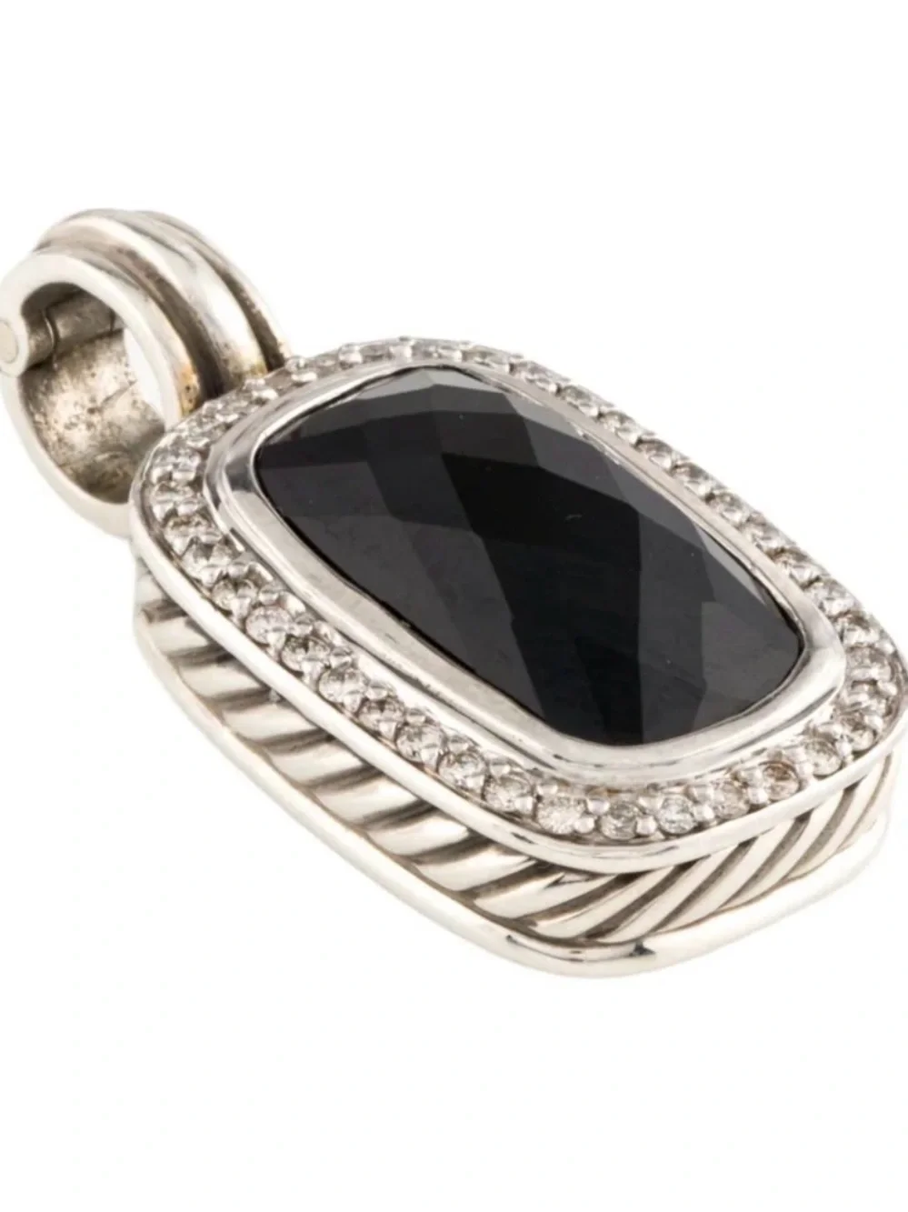 David Yurman Onyx & Diamond Albion Enhancer Pendant